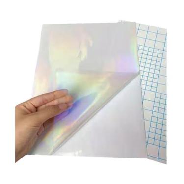 Imagem de Papel Adesivo Holográfico Vinil Clear Transparente A4 50Fls - Motivate