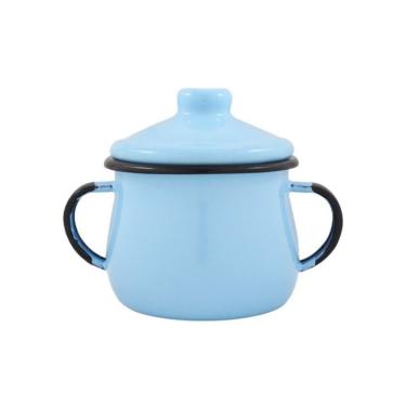 Imagem de Açucareiro Esmaltado Azul Claro 380ML em Aço Especial com Esmalte Vítreo para Servir e Decorar Ewel