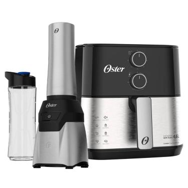 Imagem de Kit Blender Power Inox e Fritadeira Inox Compact 4,6L 110V para Cozinhar com Praticidade Oster