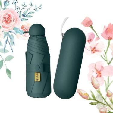 Imagem de Guarda Chuva Mini Dobrável Portátil de Bolso com Cápsula  Leve, Compac