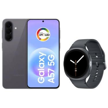 Imagem de Smartphone Samsung Galaxy A57 128GB Cinza - 5G + Smartwatch Galaxy Wat