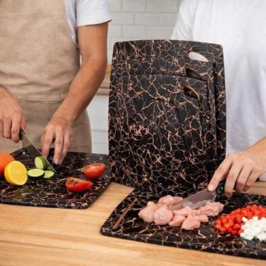 Imagem de Conjunto 3 Tábuas Corte Cozinha Picar Carne Frango Legumes Frutas - To