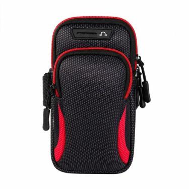 Imagem de Braçadeira Suporte Braço Celular Treino Capa Esporte Vermelha - PONTO 