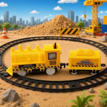 Imagem de Trem infantil ferrorama trilhos locomotiva vagao brinquedo - Yeet