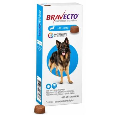 Imagem de Bravecto 20 40 Kg Antipulgas e Carrapatos Para Cães - MSD