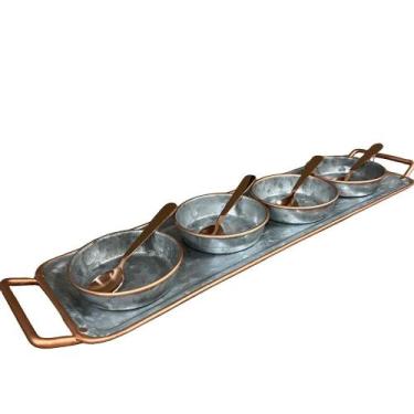 Imagem de Petisqueira Em Flandres Prata E Cobre Craw - Kit - Home Garden