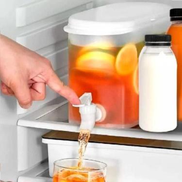 Imagem de Suqueira Geladeira 3L com Torneira Dispenser Bebidas Plástico Resisten