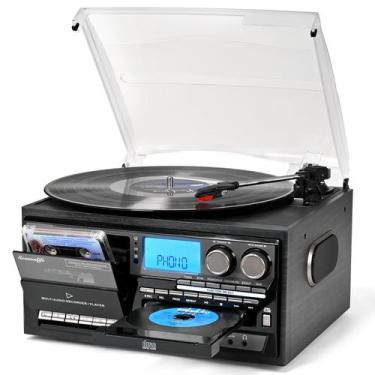 Imagem de Toca-discos Vintage Seasonlife 10 em 1 com Bluetooth