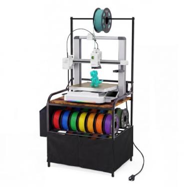 Imagem de DongRong Mesa de impressora 3D, suporte para impressora 3D, suporte de filamento, à prova de poeira, adequado para todos os tipos de impressora 3D e filamento de impressora 3D, carrinho de impressora