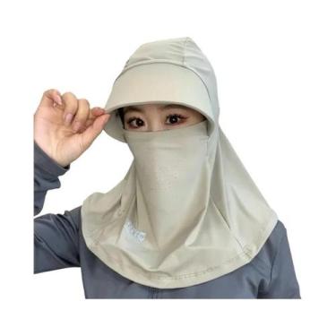 Imagem de Chapéu De Sol Infantil Com Proteção UV Para O Rosto Inteiro, Máscara D