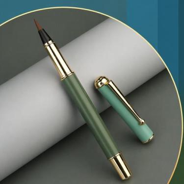 Imagem de Caneta Tinteiro Ponta Pincel Caligrafia Executiva VERDE - LUYKE