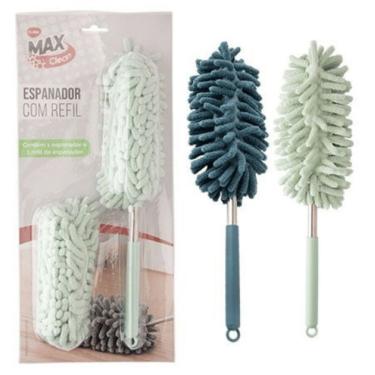 Imagem de Espanador Kit com Refil PVC Aço Inox Fibra e TNT Alcança Cantos Difíceis para Limpeza Eficiente Inox Clink