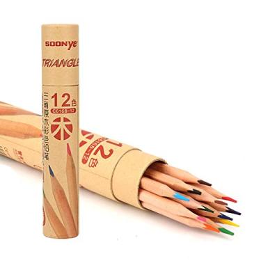 Imagem de lápis de madeira, lápis solúvel em água infantil, 12 cores, pintura profissional, lápis de cor para desenho