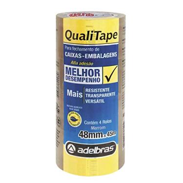 Imagem de Fita para Empacotamento, Adelbras 0811000006, Marrom, Pacote de 4
