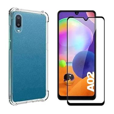 Imagem de Kit Capa Anti Impacto e Película De Vidro Compatível Para Celular Samsung A02