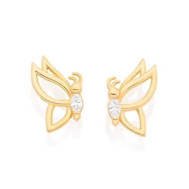 Imagem de Brinco borboleta com zircônias Branco-526736-Rommanel Cor: Branco