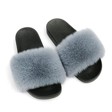 Imagem de TangDao Sapatilha de pele aberta com sola resistente para uso interno e externo para sandálias de verão, Branco, 10