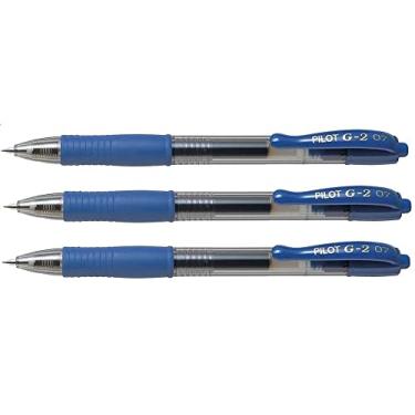 Imagem de Caneta Pilot Rollerball Gel G-2-0.7 Azul x 3 unidades
