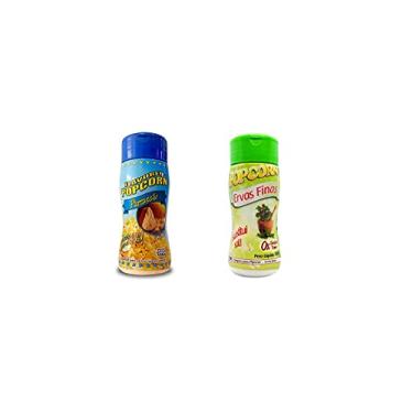 Imagem de Temperos P/ Pipoca Popcorn Cx 12 Frascos. 6 Parmesão - 6 Ervas Finas