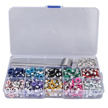 Imagem de Kit de ferramentas de ilhós, 2 tamanhos, estrutura robusta, kit de ilhós, armazenamento conveniente para modificação de roupas para artesanato em couro 6mm