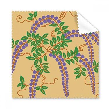 Imagem de Pintura de cultura japonesa pano de limpeza de flores roxas limpador de tela de telefone 5 peças