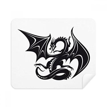 Imagem de Dragon animaux Art Grain Outline Pano de limpeza Limpador de tela 2 peças Tecido de camurça