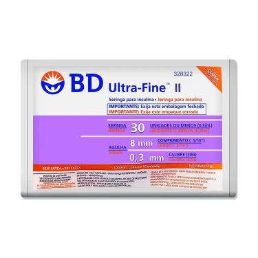 Imagem de Seringa BD Ultra-Fine Insulina 30U Agulha Curta 8mm