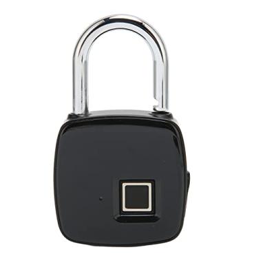 Imagem de Cadeado inteligente de impressão digital, fechadura de armário recarregável, cadeado biométrico de liga de zinco, trava de impressão de polegar sem chave, cadeado de impressão de polegar impermeável para mochila, mala de tavel, gaveta, bicicleta