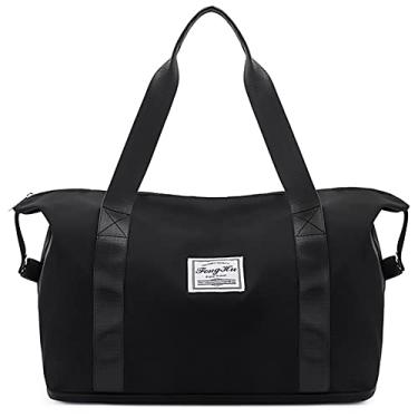Imagem de Bolsa de viaje para mujer - Bolsas de fin de semana para mujer, bolsa de playa Yym Bag Duffle Bag Carry on Bag Travel Essentials (Negro)