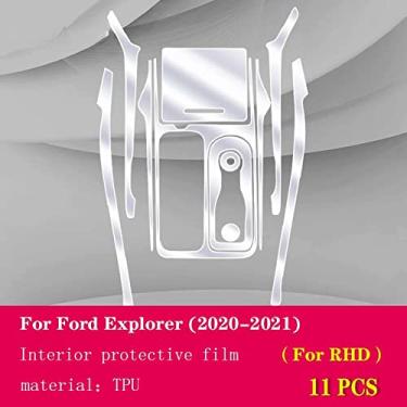 Imagem de TOYOREY Adesivos para interior do carro console central painel apoio de braço filme protetor de tpu transparente, para acessórios ford explorer 2020-2021