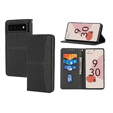 Imagem de For Google Pixel 6 Pro Woven Texture Stitching Magnetic Horizontal Flip PU Leather Case with Holder & Card Slots & Wallet & Lanyard
