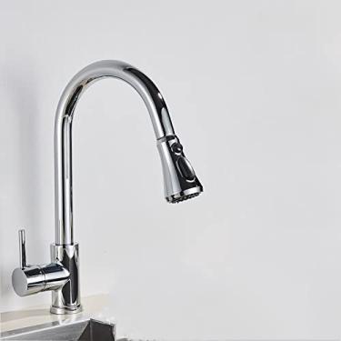 Imagem de Torneira de pia de cozinha removível preta montada no convés fluxo misturador de cozinha torneira de banheiro cozinha quente e fria, cromo C, China