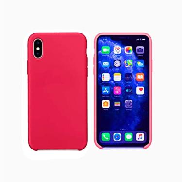 Imagem de Capinha Colorida Compatível Com iPhone X/XS Vermelha,Preta, Laranja, Amarela, Azul, Rosa, Pink, Branca, Lilás, Marrom, Verde, Roxo, Case Slim Flexível Aveludada PREMIUM ONYK (rosa pink)