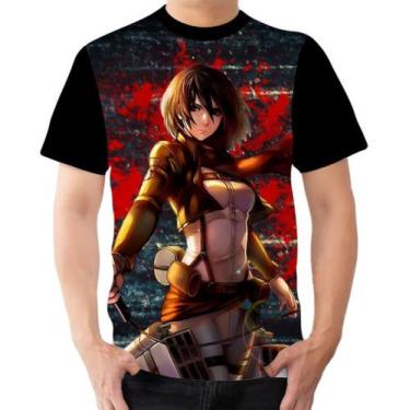 Imagem de Camiseta Camisa Personalizada Mikasa Ackerman Aot 4 - Dias No Estilo