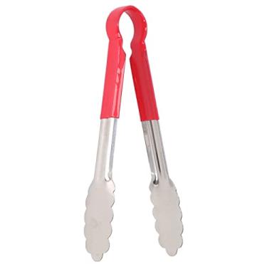 Imagem de Pinças de metal de aço inoxidável, utensílio de cozinha, alça de silicone confortável, trava fácil de puxar, pinça de cozinha forte para cozinhar, grelhar(Large)