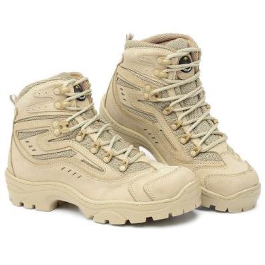 Imagem de Bota Masculina Adventure Em Couro Cano Alto Kallucci Troller Bege