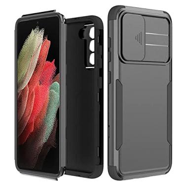 Imagem de Capa de telefone para PC resistente à prova de choque com armadura híbrida para Samsung Galaxy S21 FE A13 5G A33 5G Proteção de lente deslizante Capa traseira resistente, T3, para Samsung S21 FE