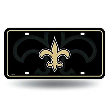 Imagem de Placa de licença de metal NFL Rico Industries, New Orleans Sants, 15 x 29 cm