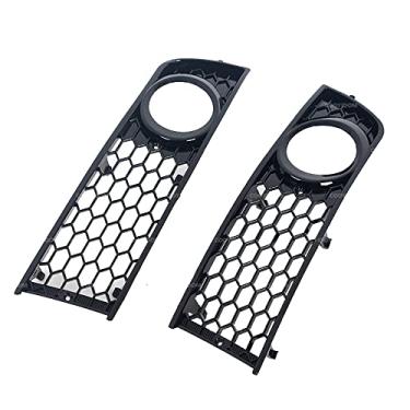 Imagem de JESYMBX 1 par/2 peças para-choque dianteiro esquerdo e direito grade de lâmpada de neblina hexagonal malha favo de mel para Audi A4 B6 2001-2005 8E0807681 8E0807682 preto