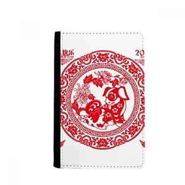 Imagem de Porta-passaporte de cachorro de ano novo chinês com corte de papel notas, carteira de burse, Multicolorido.