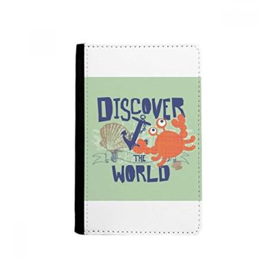 Imagem de Carteira Discover World Caranguejo Organismo Marinho Porta Passaporte Notecase Burse Capa Cartão Bolsa, Multicolor