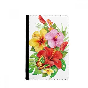 Imagem de Porta-passaporte Bouquet Flores Borboleta Best Wish Notecase Burse Carteira Capa Cartão, Multicolor
