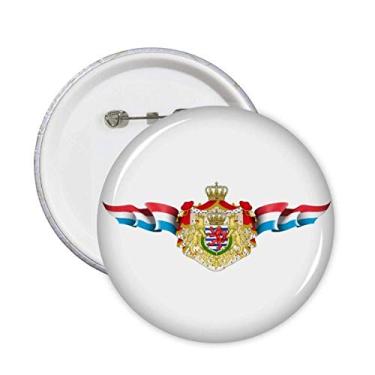 Imagem de Emblema nacional de bandeira do Luxemburgo alfinetes de emblema botão de decoração acessório 5 peças