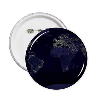 Imagem de Mistério Espacial Planeta Terra Mapa Aéreo Pinos Emblema Botão Decoração Acessório 5 peças
