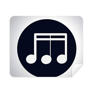 Imagem de DIYthinker Limpador de tela Triple-Demiquaver Music Note preto pano de limpeza 2 peças tecido de camurça