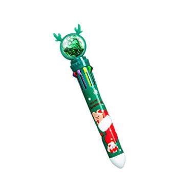 Imagem de KELATI Caneta esferográfica multicolorida de Natal, 10 cores retráteis de Natal, caneta multicolorida divertida de 0,5 mm 15,7 cm para festa de Natal, para escola de escritório de Natal, 4 estilos-B