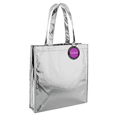 Imagem de Sacola Ecobag 34x35cm em TNT Premium Metalizado Laminado Brilhante Sheen TopGet (Cromado)