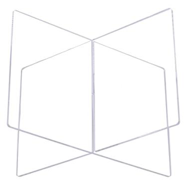 Imagem de Qudai Estante de livros de acrílico Expositor de livros em forma de X para livro de receitas Menu de receitas Revistas Suporte de livro de histórias para abrir livros