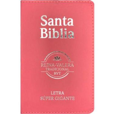 Imagem de Bíblia Em Espanhol Reina Valera Letra Gigante Luxo Rosa
