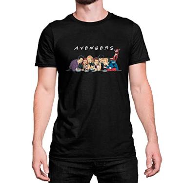 Imagem de Camiseta T-Shirt Estampa Avenger Menbros Vingadores Cor:Preto;Tamanho:M